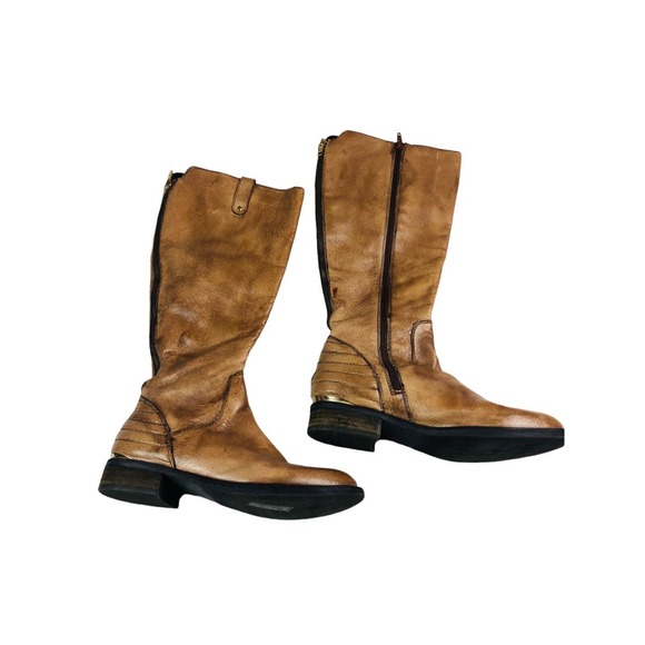 Steve Madden Cognac Rustic Leather Boots sz 8 - Picture 2 of 10